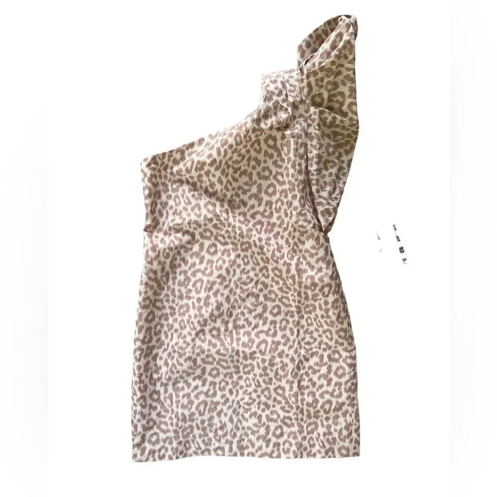 J.Crew One-shoulder ruffle dress in Italian ikat leopard 4